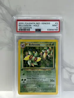 2000 POKEMON NEO GENESIS 1ST EDITION #3 BELLOSSOM-HOLO PSA 9 - Image 1
