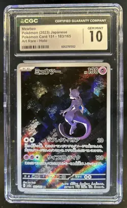 2023 Pokemon SV Pokemon 151 JP Mewtwo FA Holo Art Rare #183/165 CGC 10 - Image 1