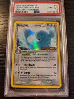 PSA 8 NM - MINT - DEWGONG 15/101 Reverse Holo - 2006 Pokemon EX Dragon Frontiers - Image 1