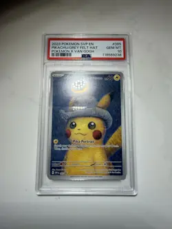 2023 Pokemon TCG Grey Felt Hat Pikachu #085 Van Gogh Inspired, PSA 10 - Image 3