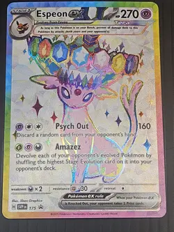 Pokemon SV Scarlet & Violet Espeon ex SVP 175 Full Art Promo - Image 1
