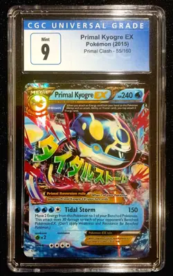 CGC 9 MINT Primal Kyogre EX 2015 XY Primal Clash 55/160 Holo Pokemon - LOW POP - Image 1
