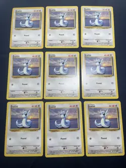 Pokemon TCG Dratini Base Set #26/102 9-Card Lot WOTC Vintage 1999 (NM-LP) - Image 1