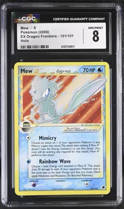 Pokemon Mew Gold Star 101/101 EX Dragon Frontiers Holo Card CGC 8 NM/MINT - Image 1