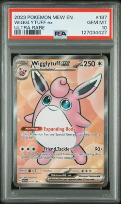 2023 POKEMON MEW EN-151 ULTRA RARE #187 WIGGLYTUFF EX PSA 10 - Image 1