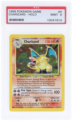1999 Pokemon Base Set Charizard Holo #4 PSA 9 - Image 1