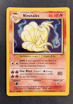 Pokemon TCG Ninetales Holo Rare Unlimited 12/102 Base Set - Image 1