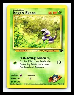 💥 Koga's Ekans Gym Challenge Non Holo # 77/132 Pokemon Vintage 2000 - Image 1