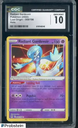 2022 Pokemon Lost Origin 069/196 Radiant Gardevoir Holo CGC 10 GEM MINT - Image 1