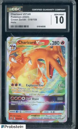 2023 Pokemon Crown Zenith 019/159 Charizard VSTAR Holo CGC 10 GEM MINT - Image 1