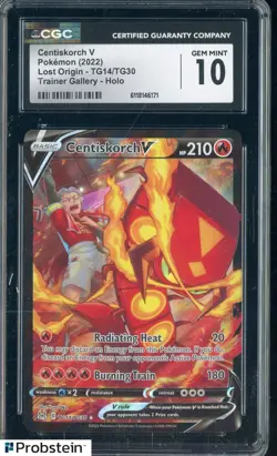 2022 Pokemon Lost Origin Trainer Gallery TG14/TG30 Centiskorch V Holo CGC 10 - Image 1