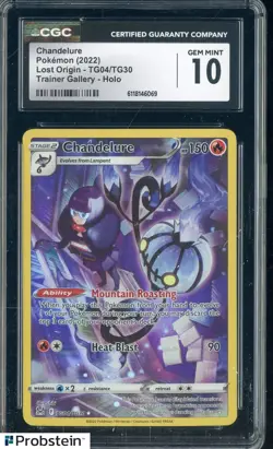 2022 Pokemon Lost Origin Trainer Gallery TG04/TG30 Chandelure Holo CGC 10 - Image 1