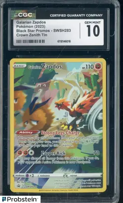 2023 Pokemon Black Star Promos SWSH283 Galarian Zapdos CGC 10 GEM MINT - Image 1