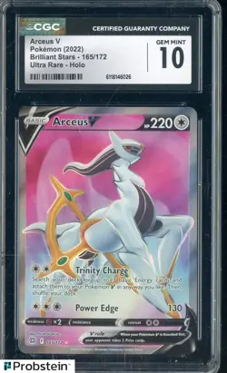 2022 Pokemon Brilliant Stars 165/172 Arceus V Ultra Rare Holo CGC 10 GEM MINT - Image 1