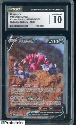 2023 Pokemon Crown Zenith Galarian Gallery GG49/GG70 Drapion V Holo CGC 10 - Image 1