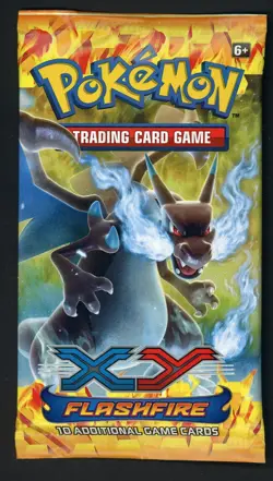 2014 Pokemon XY Flashfire Booster Pack Mega Charizard X Art - Image 1