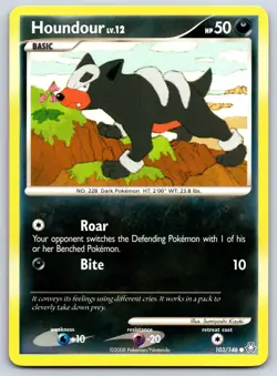 Houndour - DP Legends Awakened 103/146 Sumiyoshi Kizuki Vintage Pokemon Card LP - Image 1