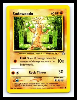 💥 SUDOWOODO # 77/111 Neo Genesis Pokemon Vintage Card 2000 - Image 1