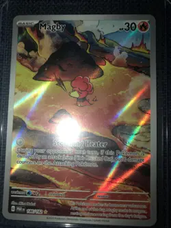 Pokemon Magby SV04 Paradox Rift 186/182 Illustration Rare Full Art Holo Card - Image 1