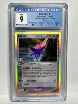CGC 9 MINT Espeon δ 2005 EX Delta Species 4/113 Holo Pokemon Card W Subgrades - Image 1