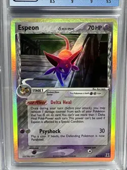 CGC 9 MINT Espeon δ 2005 EX Delta Species 4/113 Holo Pokemon Card W Subgrades - Image 4