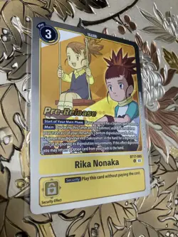 Digimon Card Game Pre-Release Foil Rika Nonaka BT17-085 Secret Crisis - Image 1