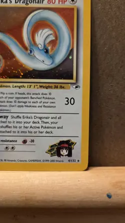 Erika's Dragonair Gym Heroes 4/132 Rare Holo DMG - ungraded Pokemon Card - Image 5