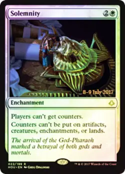 1 x Solemnity - Foil - Prerelease Promo - Hour of Devastation - NM-Mint - MTG - Image 1