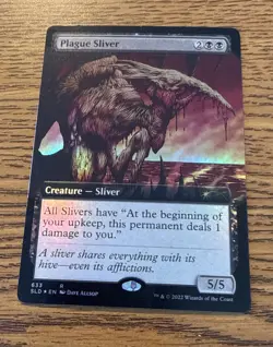 MTG Secret Lair Drop Series Plague Sliver (Extended Art) FOIL MAGIC NM R - Image 1