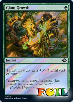 Giant Growth 183 MTG The Brothers' War Common NP Foil - Image 1