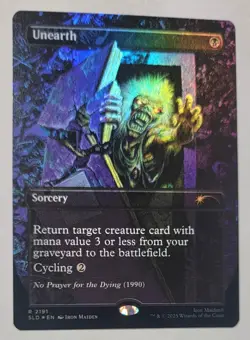 MTG Unearth (Rainbow Foil) Secret Lair x Iron Maiden 2191 NM - Image 1