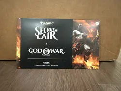 MTG Secret Lair x God Of War: Greek TRADITIONAL FOIL EDITION Sealed, In Hand - Image 1