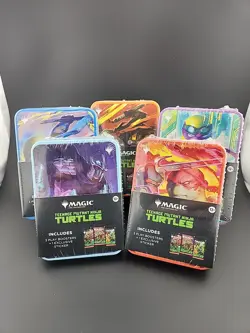 Lot Of 5 NEW Magic The Gathering TEENAGE MUTANT NINJA TURTLES TMNT Tins SET - Image 1