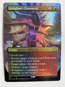 Kolaghan’s Command *FOIL BORDERLESS* 2X2 MTG NM/MT Double Masters 2022 Comb Ship - Image 1