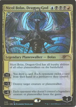 MTG Nicol Bolas, Dragon-God (522) *Foil* Stained Glass Secret Lair: Bonus NM - Image 1