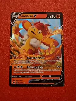 Pokemon Simisear V Ultra Rare Holo Swsh09 Brilliant Stars 027/172 210 HP - Image 1
