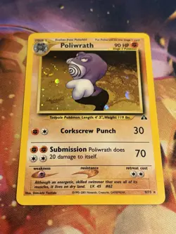 2001 POKEMON TCG NEO DISCOVERY 9/75 POLIWRATH UNLIMITED HOLO RARE LP SWIRL - Image 3