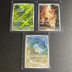 Pokemon 151 Illustration Lot Bulbasaur Charmander Squirtle 🍃 🔥 💧 - Image 1