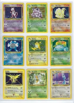 1999 Pokemon Base Set Unlimited Complete Set (1-102) LP-MP No Creases - Image 3