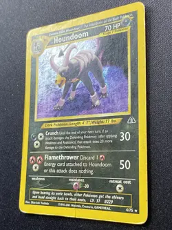 Pokemon Neo Discovery Houndoom TCG 4/75 Holo Rare Swirl 💫 - Image 5