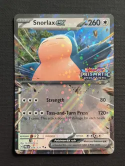 Pokemon Snorlax ex Prismatic Evolutions Double Rare Holo 076/131 STAMPED - Image 1