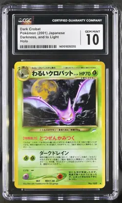 Pokemon 2001 Dark Crobat Holo JP Darkness, and to Light #169 CGC 10 - Image 1