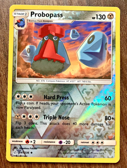 REVERSE HOLO Probopass 141/236 - 2019 Pokemon Cosmic Eclipse Uncommon Card - NM - Image 1