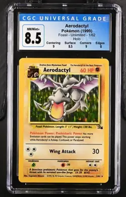 Pokemon Aerodactyl 1999 Fossil 1/62 Holo CGC 8.5 - Image 1