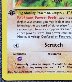 1st Edition Mankey - Jungle - #55/64 - Vintage Pokemon Card 1999 - Image 5