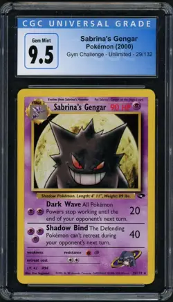 Pokemon 2000 Sabrina's Gengar Gym Chall. Unlim. CGC 9.5(CGC 10) GoingTwice Break - Image 1