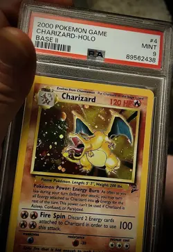 PSA 9 Pokemon CHARIZARD Base Set II #4 w/ Swirl FRESH GRADE 📈 - Image 3