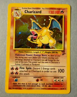 Pokemon TCG Charizard 4/130 Base Set 2 Unlimited Holo Rare LP 1999 - Image 2