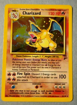 Pokemon TCG Charizard 4/130 Base Set 2 Unlimited Holo Rare LP 1999 - Image 3