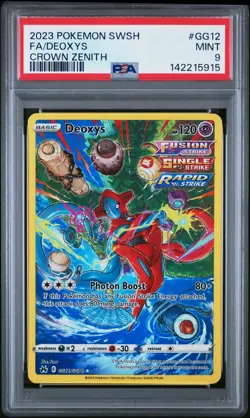 2023 POKEMON SWORD & SHIELD CROWN ZENITH #GG12 FULL ART/DEOXYS PSA 9 - Image 1